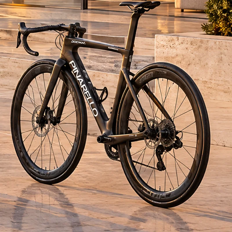 Contemporary bicycle viewed from behind with a clean understated frame finish